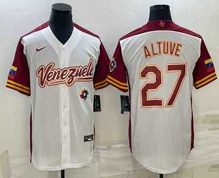 Men%27s Venezuela Baseball #27 Jose Altuve 2023 White World Baseball Classic Stitched Jersey->2023 world baseball classic->MLB Jersey